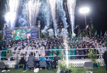 Graduation fireworks and confetti