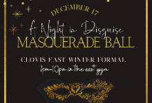 Winter Formal, A night in disguise is Dec 17. Tickets on sale before or after school